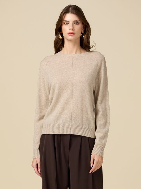 Pure cashmere crew neck sweater