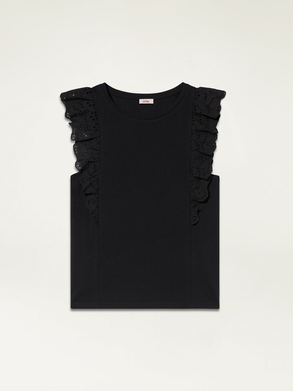 Broderie anglaise ruffle top