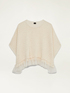 Maglia poncho con balza in tulle image number 3