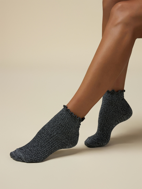 Lurex ankle socks