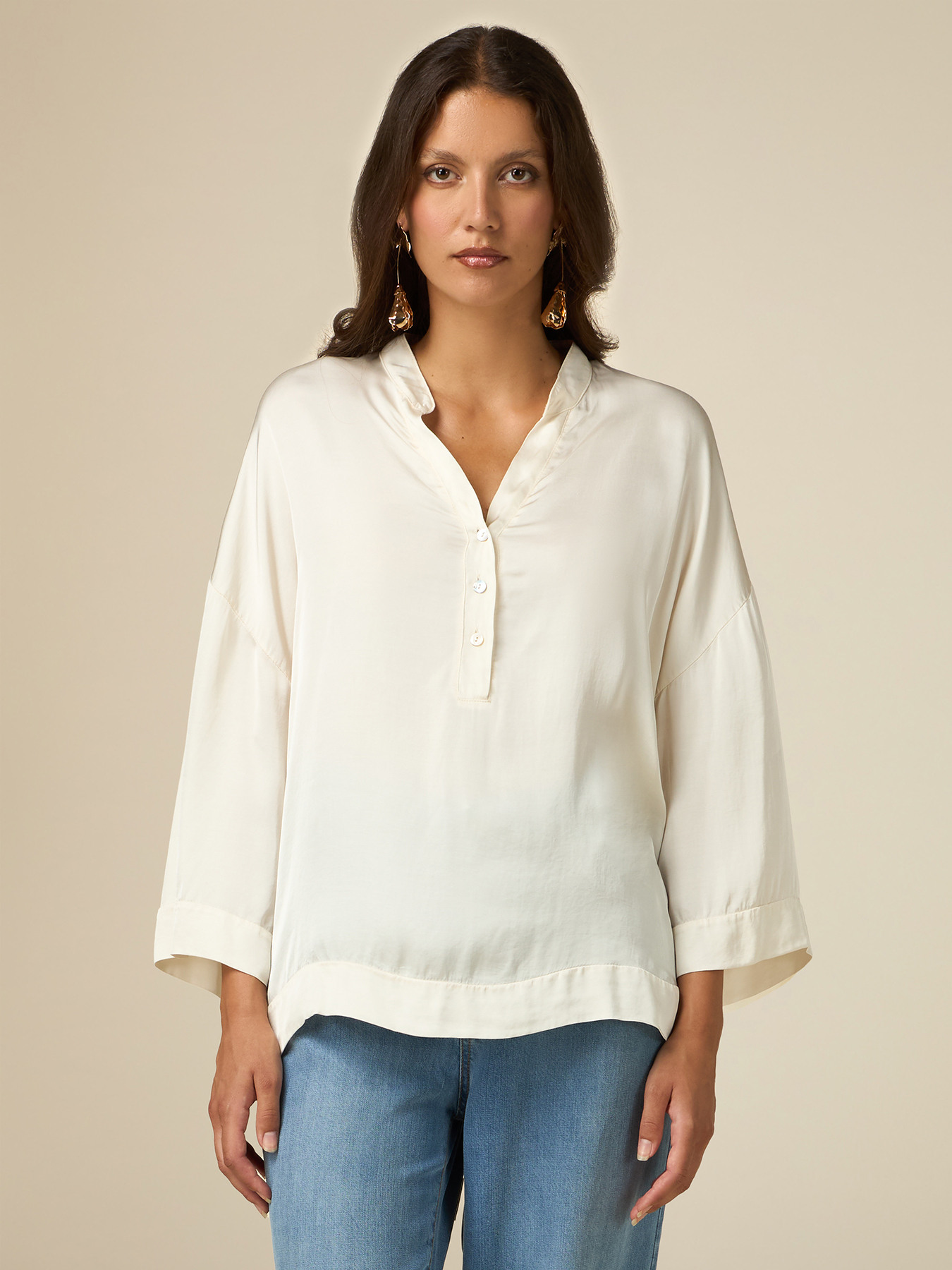 Blusa in raso di viscosa image number 0