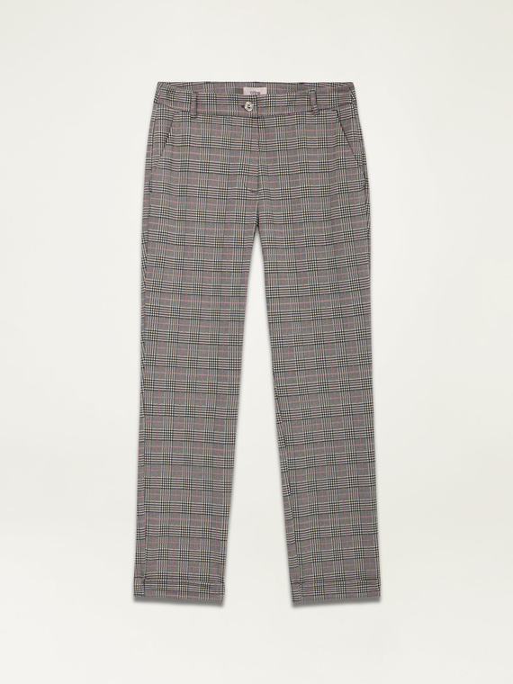 Check fabric trousers