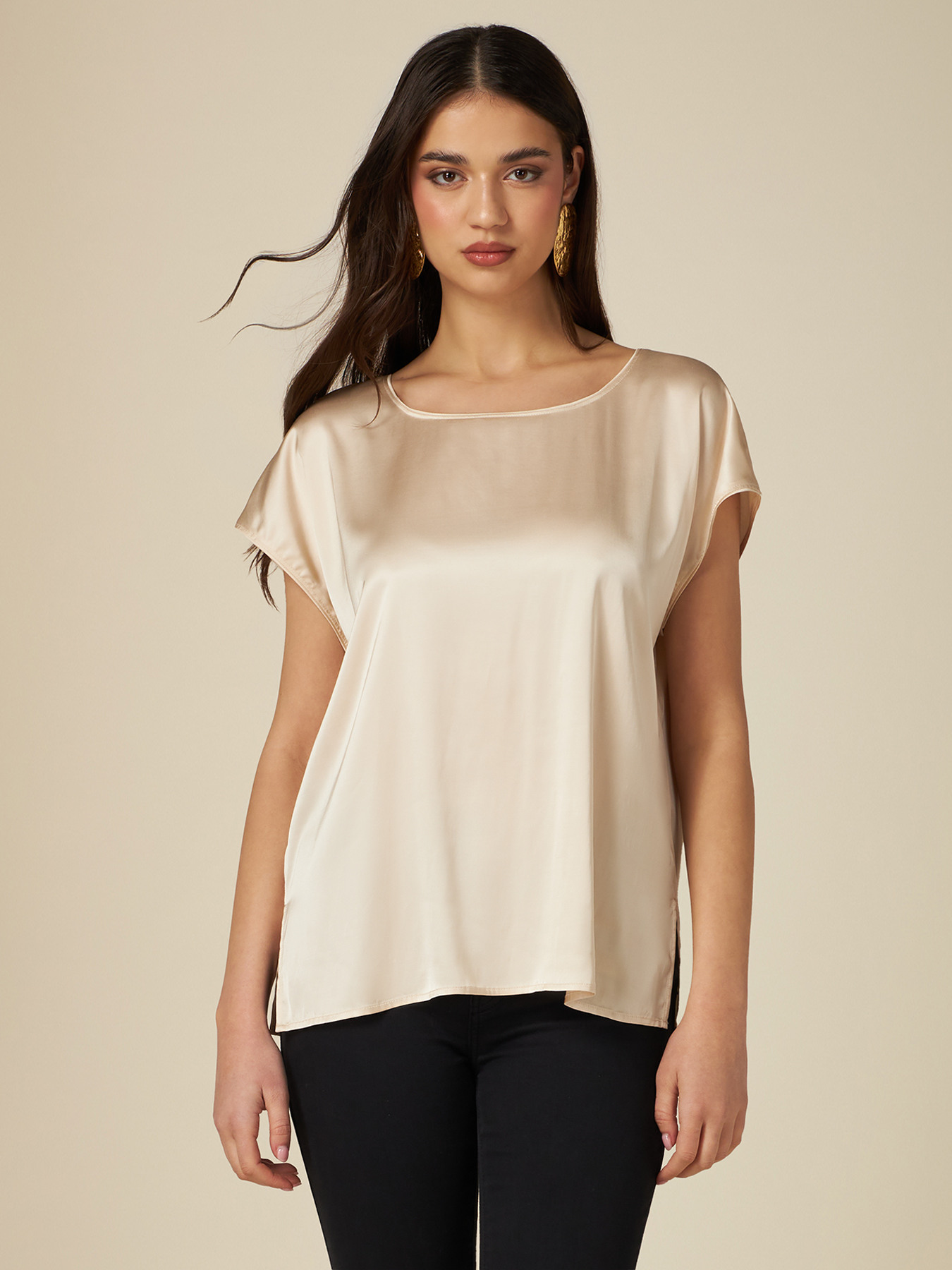 Blusa in raso di viscosa image number 0