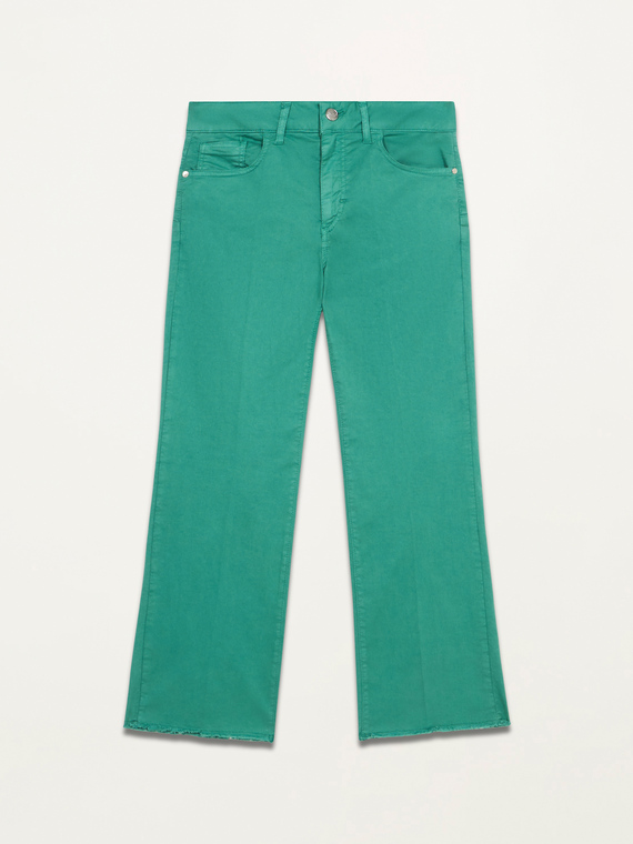 Pantaloni little flare in drill di cotone