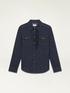 Denim shirt with ruching image number 3