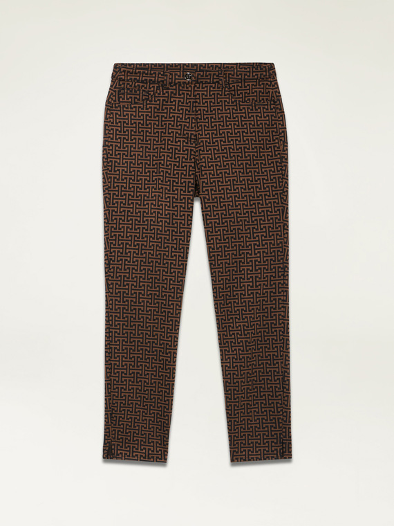 Geometric pattern skinny trousers