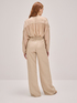 Pantaloni wide leg misto lino image number 1