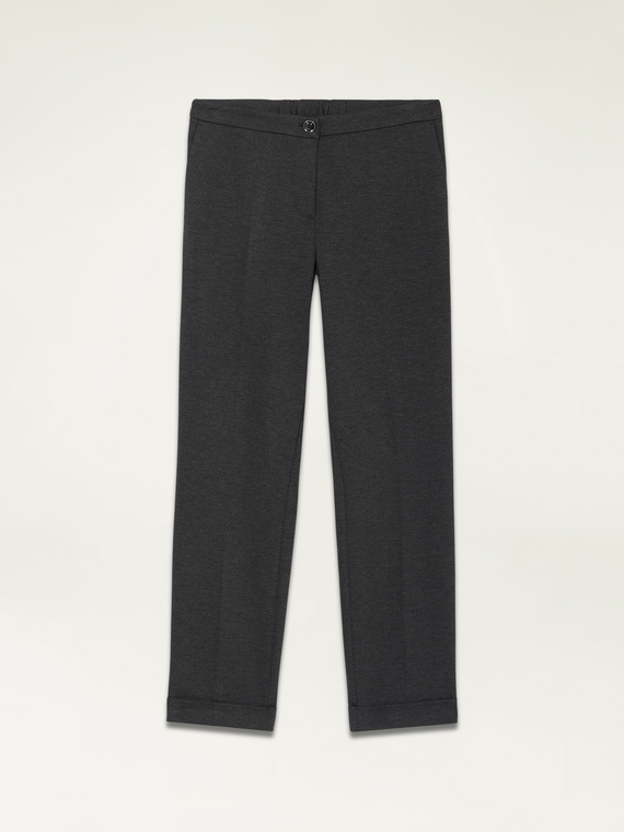 Straight-leg Milano knit fabric trousers