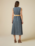 Denim-effect linen-blend long dress image number 2