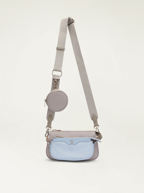 Borsa crossbody doppia in nylon