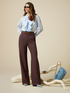 Wide leg linen blend trousers image number 0