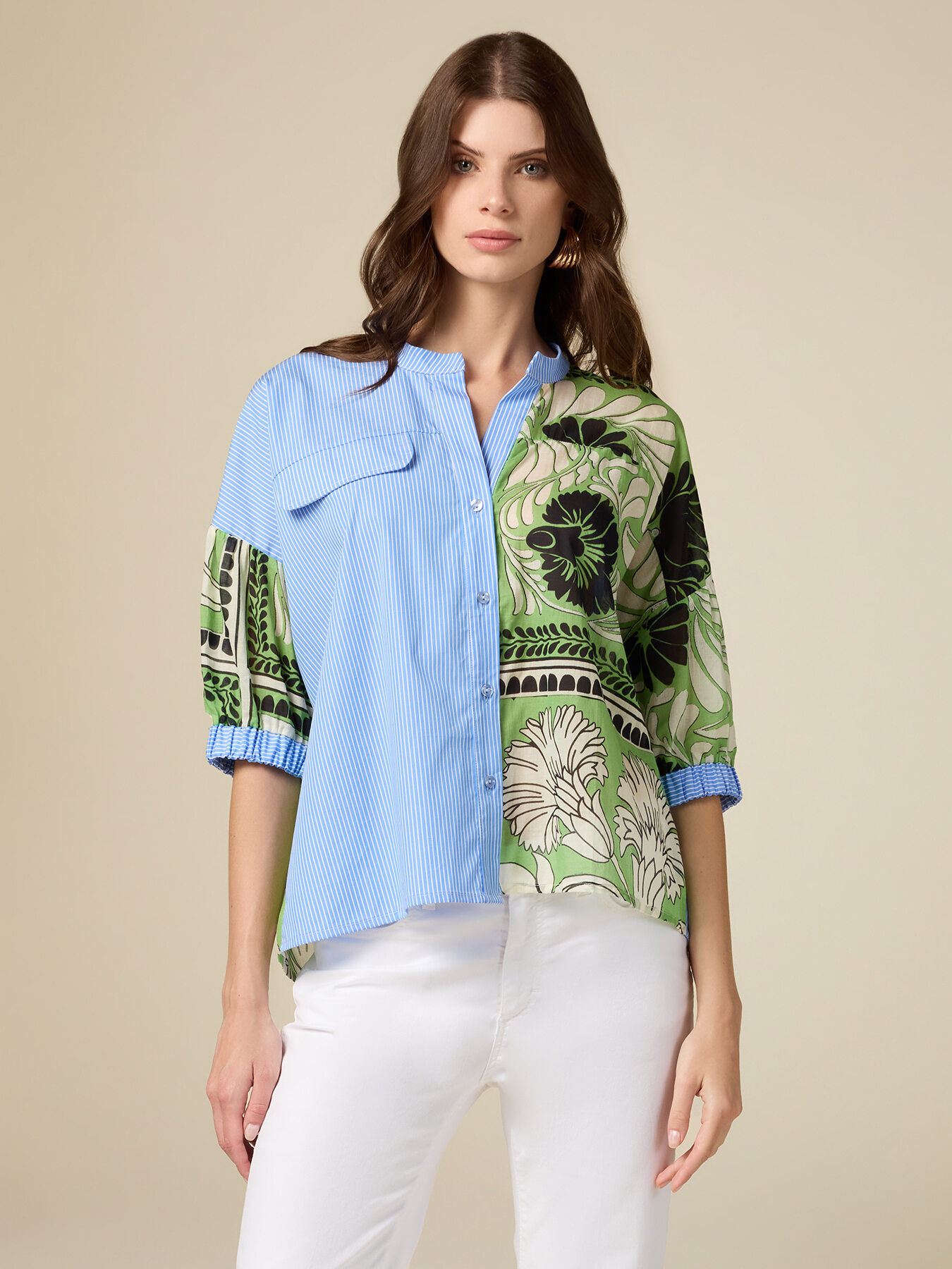 Camicia boxy combinata image number 0