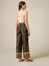 Patterned satin palazzo trousers image number 1