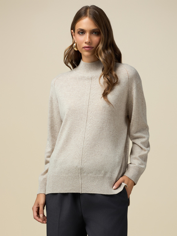 Maglia lupetto in puro cashmere