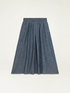 Denim-effect linen-blend midi skirt image number 4