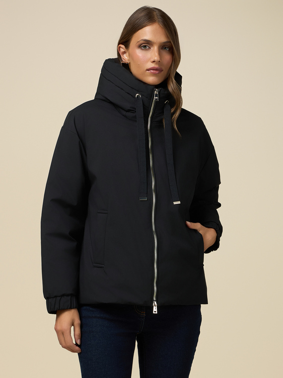 Smooth down jacket with hood