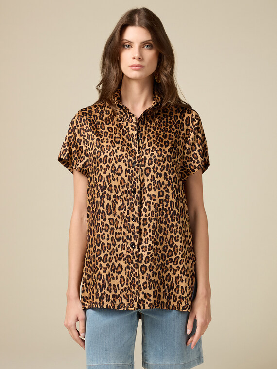 Camicia animalier in viscosa