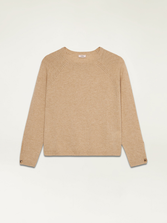 Maglia girocollo misto cashmere