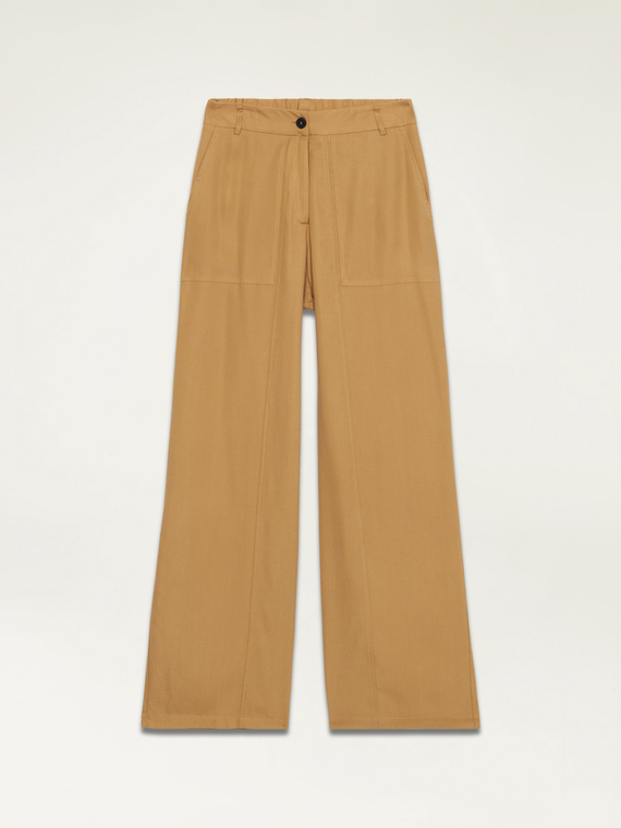 Palazzo trousers in flowing fabric