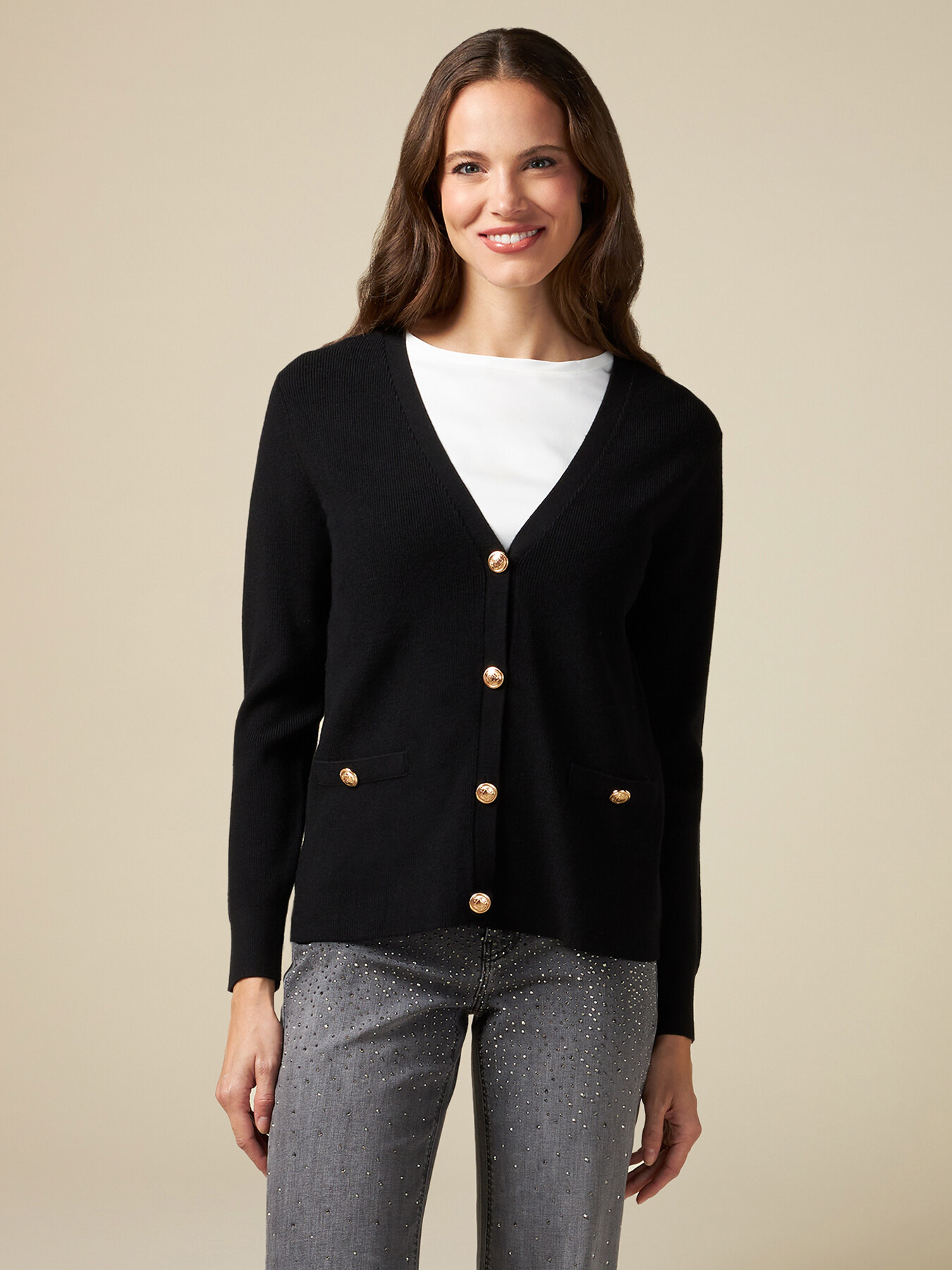 Cardigan avec bouton style uniforme