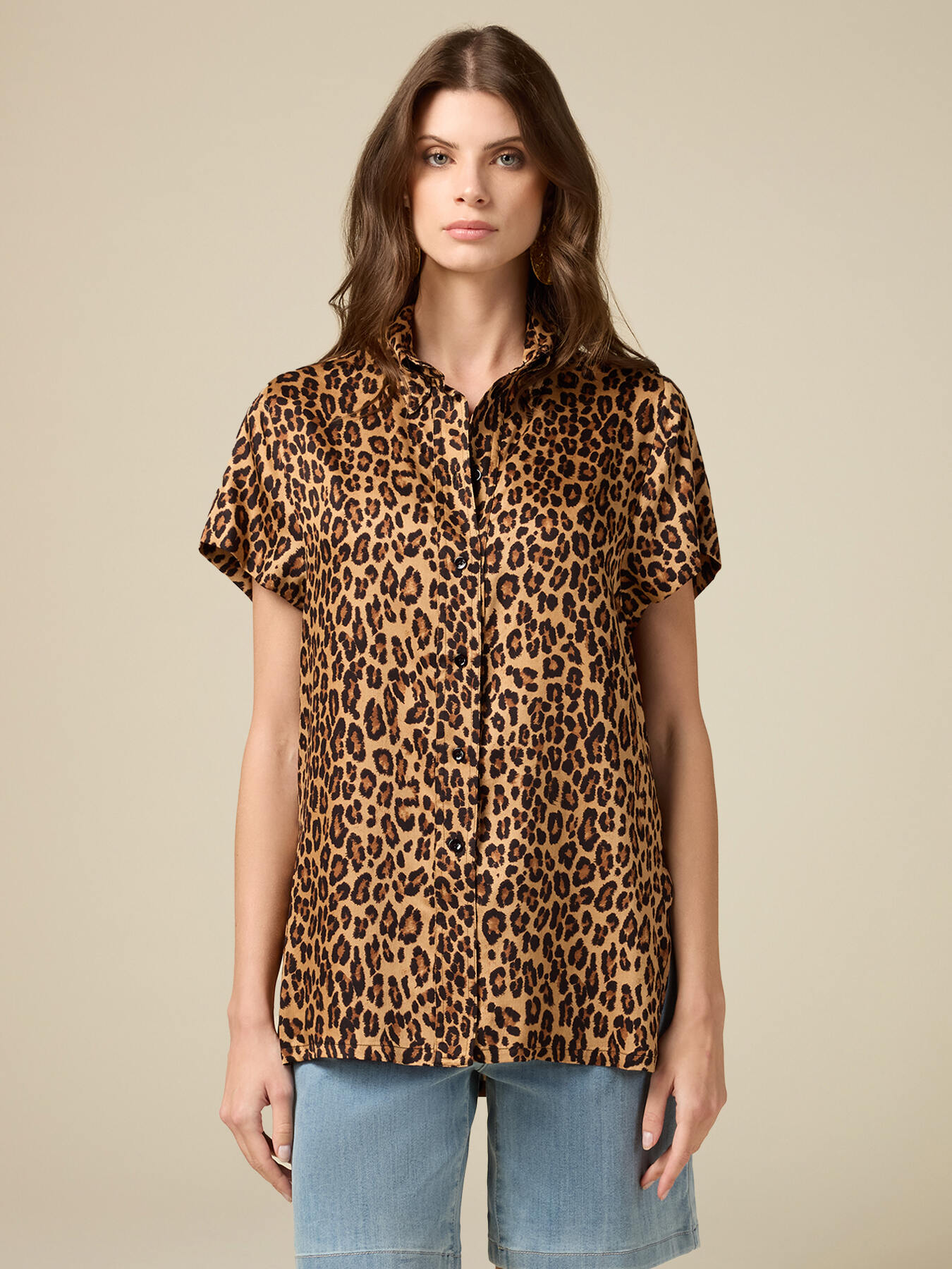 Camicia animalier in viscosa image number 0