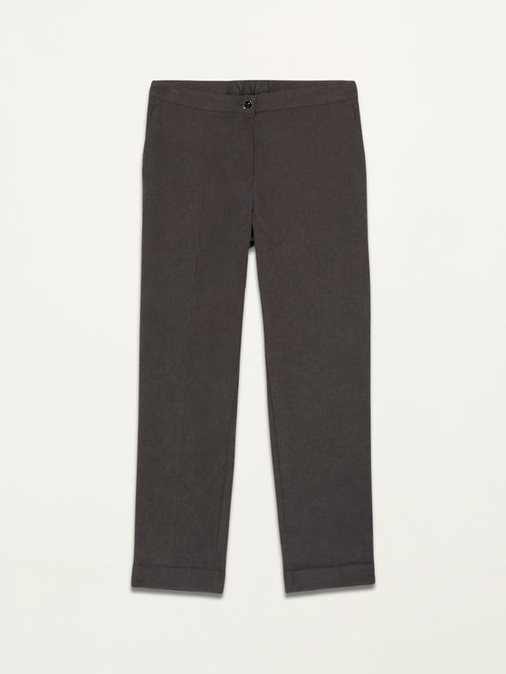 Straight-leg velvet trousers