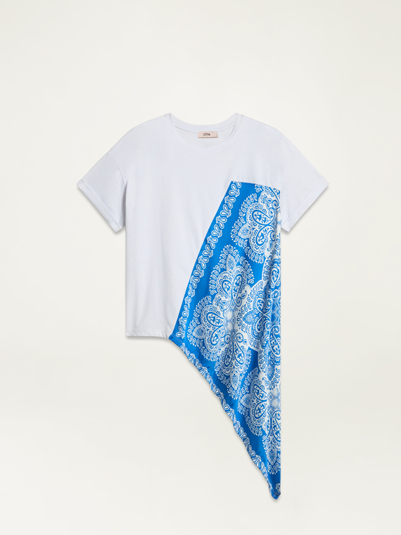 T-shirt con inserto foulard