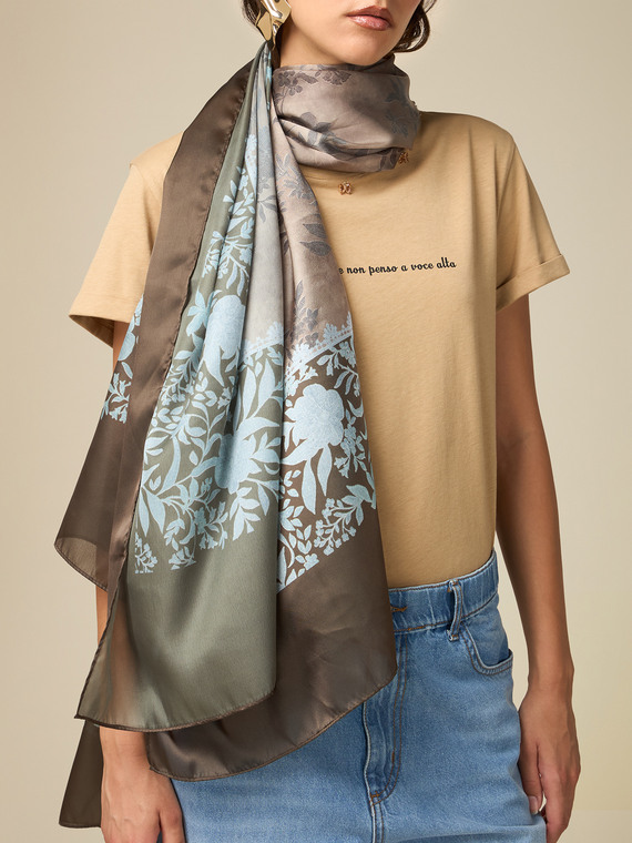 Oversized floral pattern scarf