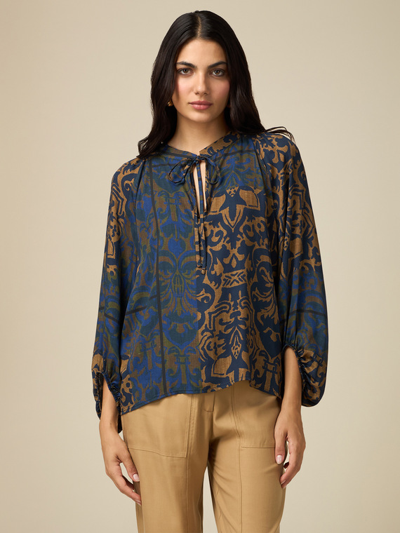 Patterned viscose blouse