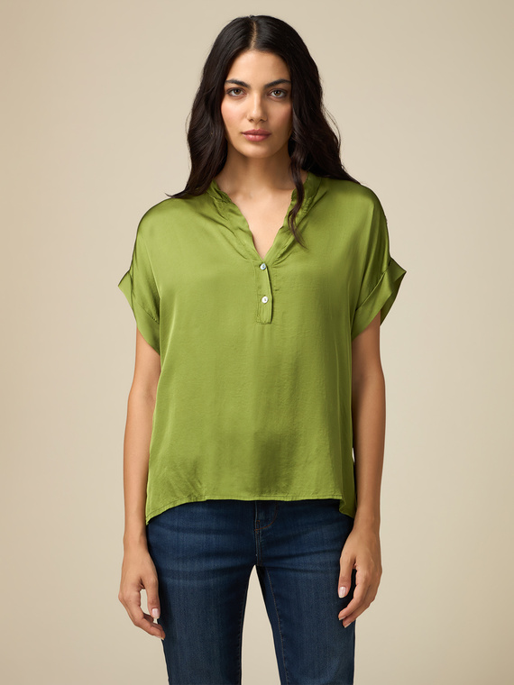 Blusa in raso di viscosa