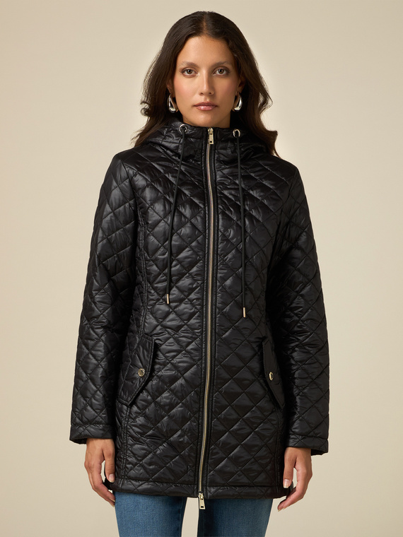 Lightweight midi down jacket