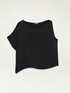 Blusa asimmetrica in raso image number 3