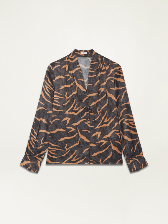 Patterned satin shirt