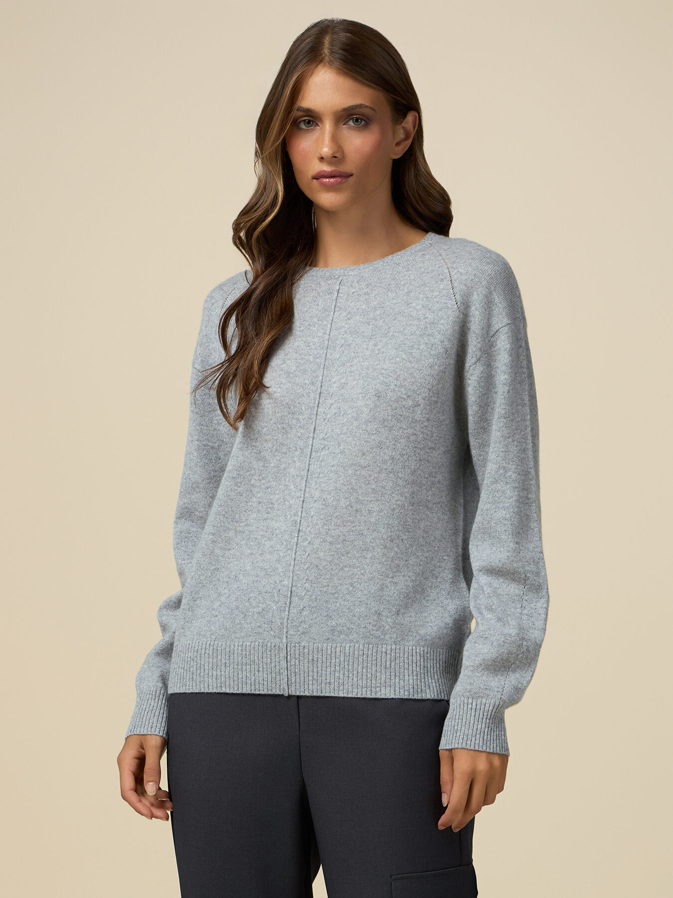 Maglia girocollo in puro cashmere image number 0