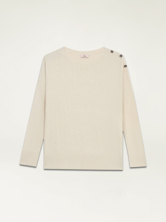 Maglia misto cashmere con paillettes