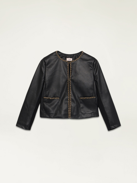 Jacket with metal chain