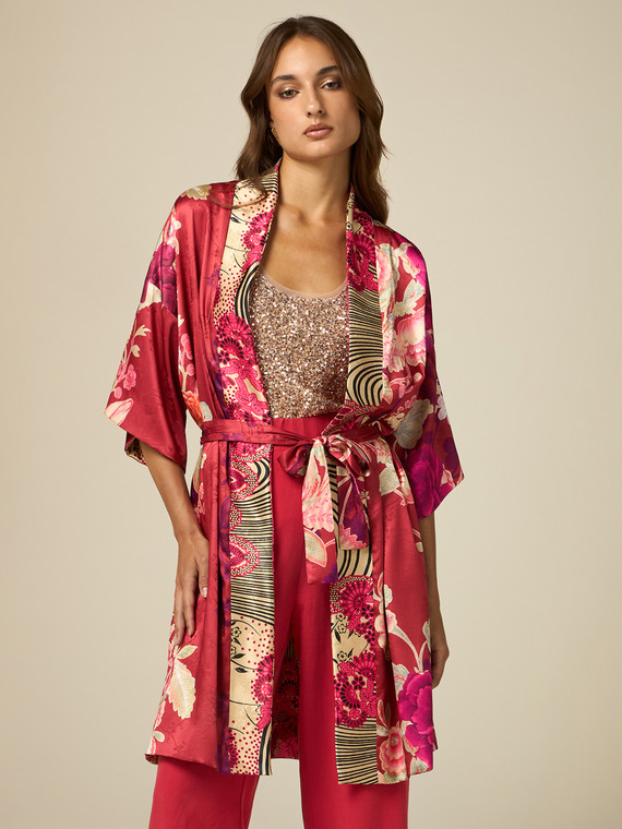 Kimono reversibile in raso