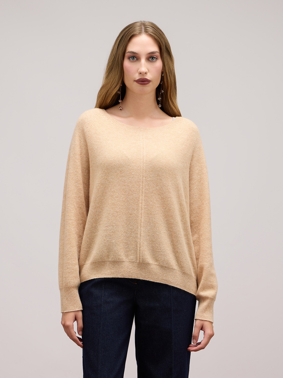 Maglia girocollo lana/cashmere