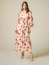 Long floral satin dress image number 0