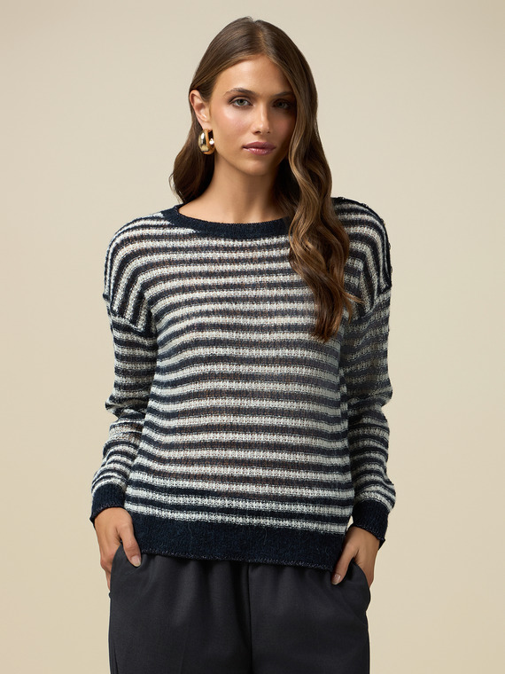 Striped wool blend sweater