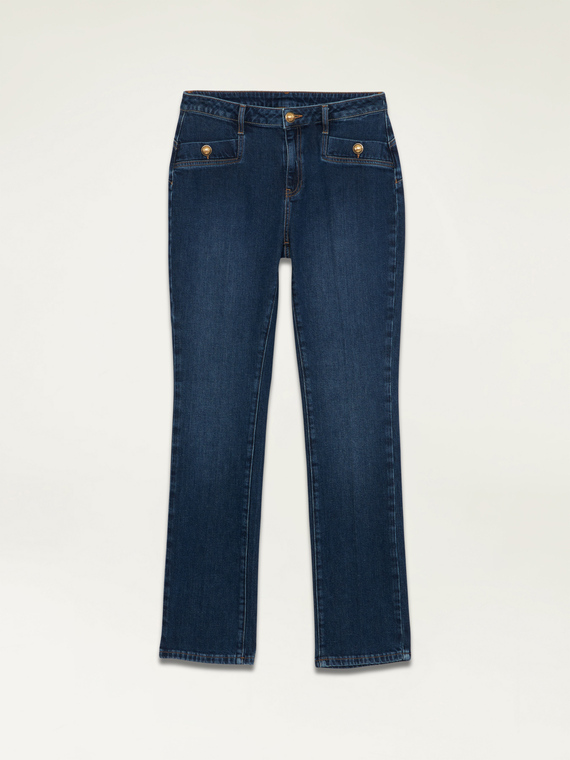 Jeans skinny con bottoni araldici