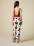 Patterned satin palazzo trousers image number 1
