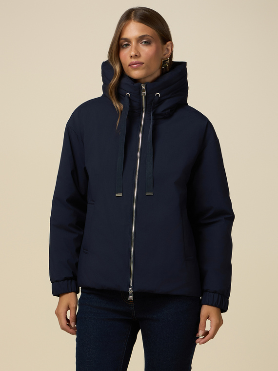 Smooth down jacket with hood