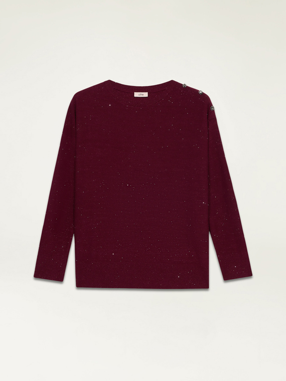 Maglia misto cashmere con paillettes