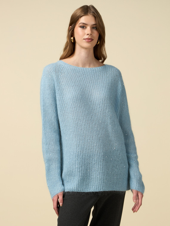 Mohair blend sweater with sequins