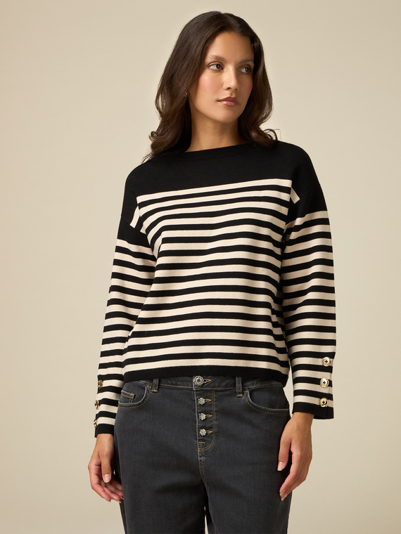 Striped knit sweater