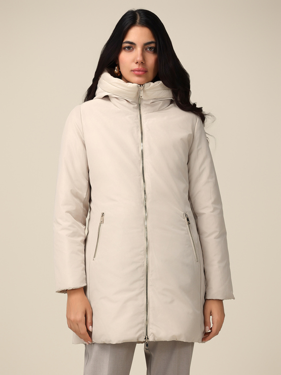 Piumino parka reversibile con cappuccio