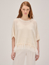 Maglia poncho con balza in tulle image number 0