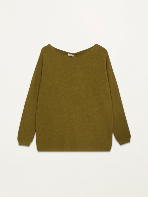 Sweater with boat neckline