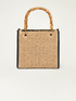 Mini tote bag in raffia con ricamo image number 2